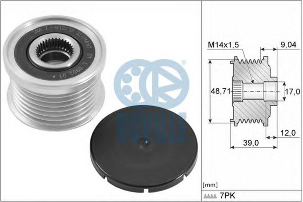 Fulie alternator BMW 1 E87 RUVILLE 59804