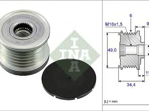 Fulie alternator BMW 3 Cabriolet E46 INA 535007510