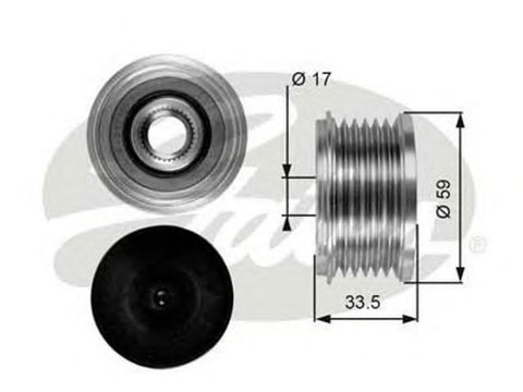 Fulie alternator CITROEN C3 Picasso GATES OAP7080