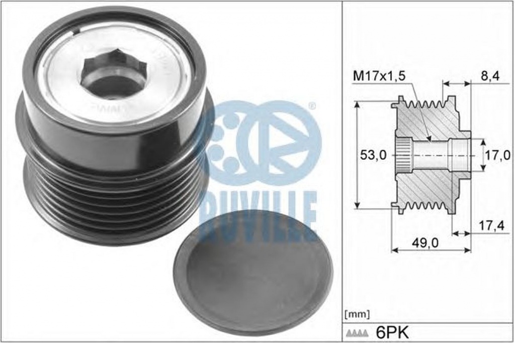 Fulie alternator DODGE CALIBER RUVILLE 58629