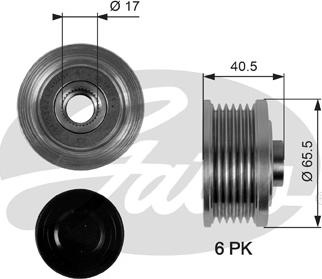 Fulie, alternator FIAT SEDICI (FY_), Crossover, 06.2006 - 10.2014 Gates OAP7032