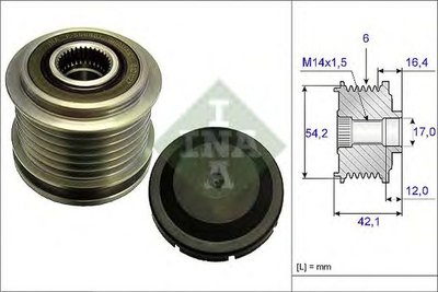 Fulie alternator FORD FOCUS II Cabriolet INA 53501