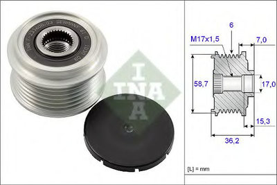 Fulie alternator FORD FOCUS II (DA_) (2004 - 2012)