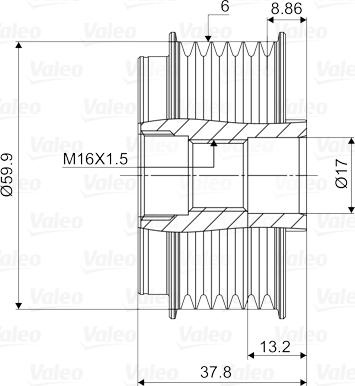 Fulie alternator HYUNDAI ix35 LM EL ELH VALEO 588094