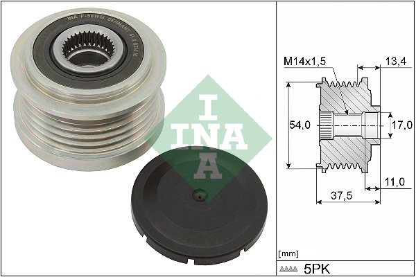 Fulie alternator INA FIAT FIORINO Autoutilitară/limuzină spațioasă (265_) 2013-2021 - 535 0278 10