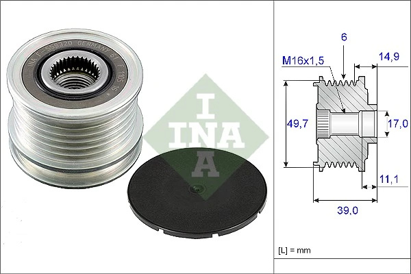 Fulie alternator INA FORCE FORCE ONE 2011-2021 - 535 0050 10