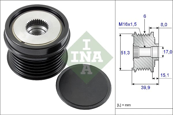 Fulie alternator INA FORD MONDEO IV (BA7) 2011-2015 - 535 0252 10