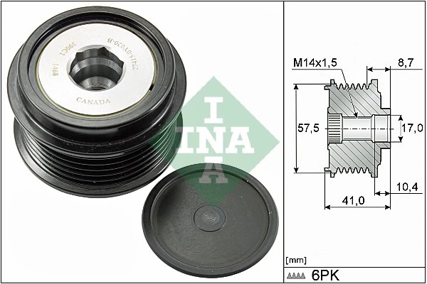 Fulie alternator INA FORD USA MUSTANG cupe 2010-2014 - 535 0282 10