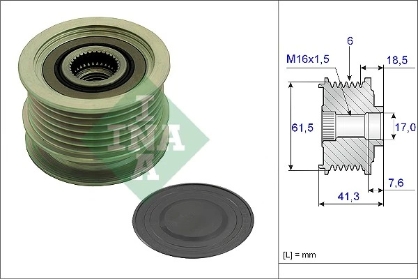 Fulie alternator INA OPEL SIGNUM hatchback (Z03) 2004-2008 - 535 0234 10