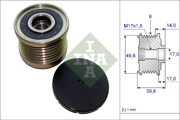 Fulie alternator INA RENAULT CLIO IV (BH_) 2013-2021 - 535 0146 10