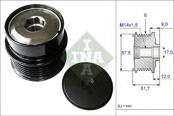 Fulie alternator JAGUAR XF (_J05_, CC9) (2008 - 20