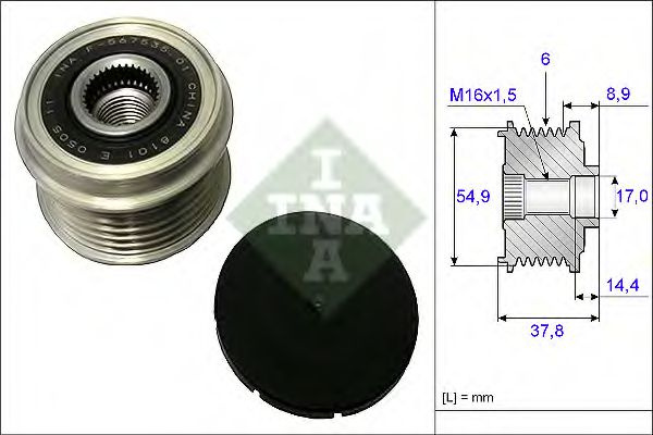 Fulie alternator KIA SORENTO II (XM) (2009 - 2016) INA 535 0217 10