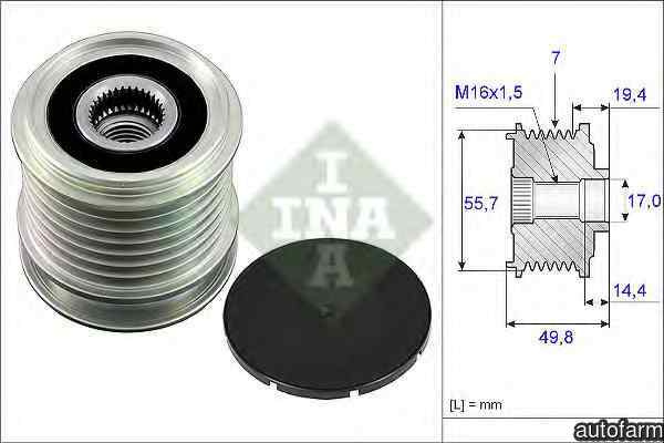 Fulie alternator MERCEDES-BENZ E-CLASS W212 INA 53