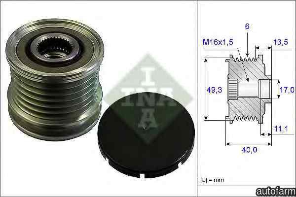 Fulie alternator MINI MINI Cabriolet R57 INA 535 0166 10