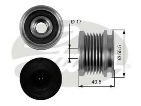 Fulie alternator OAP7040 GATES pentru Vw Passat Vw Golf Vw Jetta Vw Vento Seat Ibiza Vw Sharan Ford Galaxy Seat Toledo Vw Derby Vw Flight Vw Polo Vw Caddy Vw Panel Seat Inca Seat Cordoba Seat Alhambra