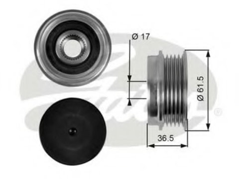 Fulie alternator OAP7041 GATES pentru Audi A4 Vw Passat Audi A6