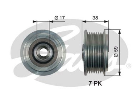 Fulie alternator OAP7169 GATES