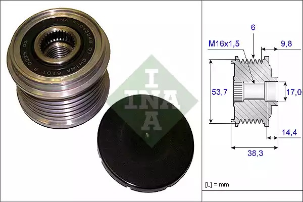 Fulie Alternator Opel Zafira C 2.0 Cdti INA