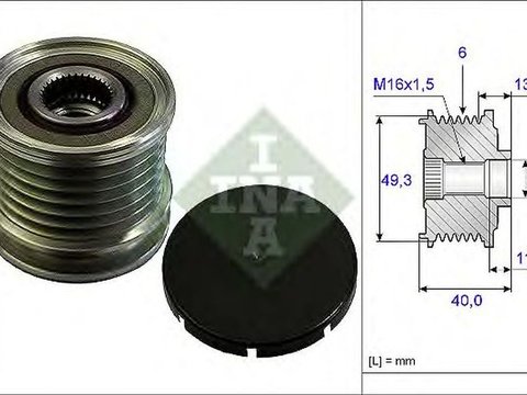 Fulie alternator PEUGEOT 207 WA WC INA 535016610