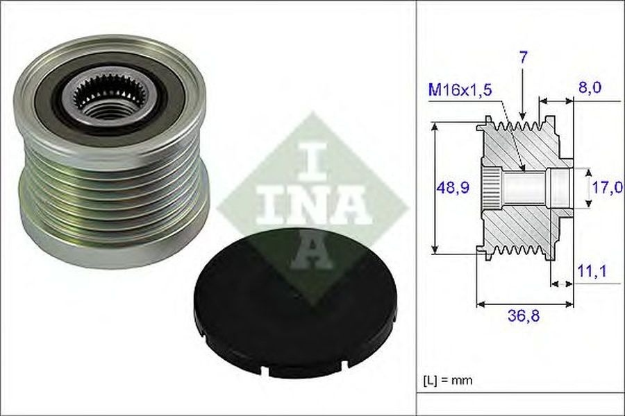 Fulie alternator RENAULT KADJAR INA 535008110