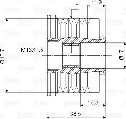 Fulie alternator RENAULT TRAFIC II caroserie FL VALEO 588029