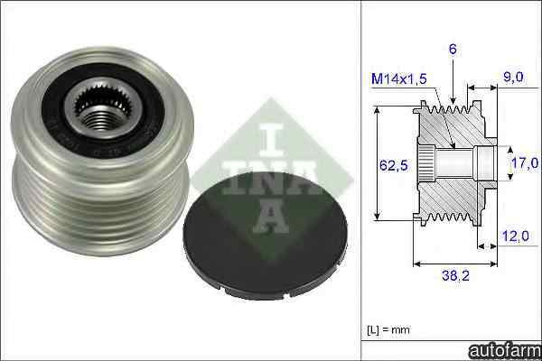 Fulie alternator TOYOTA COROLLA Combi E12J E12T INA 535 0219 10