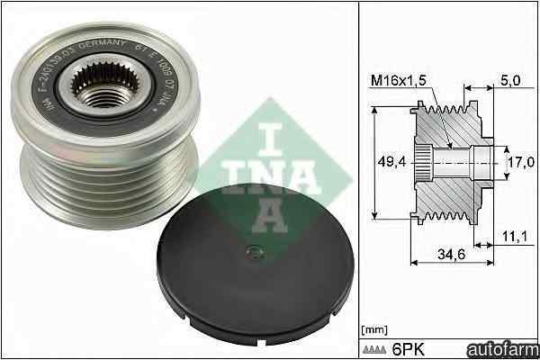 Fulie alternator VW POLO 6R 6C INA 535 0155 10