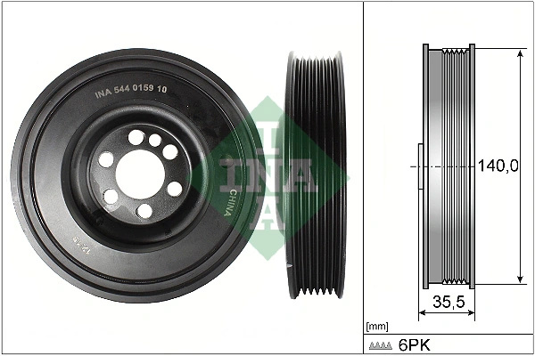 Fulie arbore cotit / vibrochen INA SEAT LEON (1P1) 2005-2011 - 544 0159 10