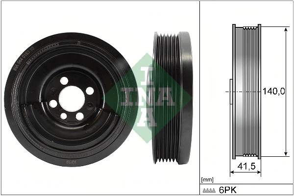 Fulie arbore cotit / vibrochen INA VW FOX hatchback (5Z1, 5Z3, 5Z4) 2005-2009 - 544 0163 10