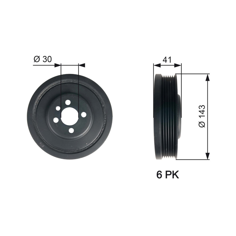 Fulie curea arbore cotit # Audi A4 2.0 [8ec; b7] tdi motorina 170cp/125kw BRD 2006 2007 2008 # TVD1001 # GATES