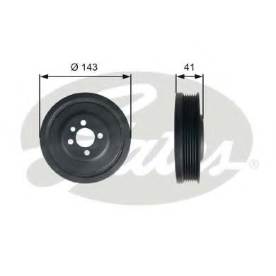 Fulie curea, arbore cotit AUDI A6 Avant (4G5, C7, 4GD) (2011 - 2016) GATES TVD1001