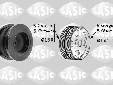 Fulie curea, arbore cotit BMW 5 limuzina (E39), BMW 5 Touring (E39), BMW 3 limuzina (E46) - SASIC 9001812