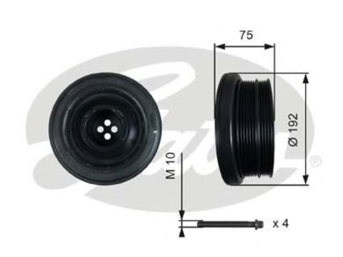 Fulie curea arbore cotit BMW Seria 6 (E63) (2004 - 2010) GATES TVD1050A