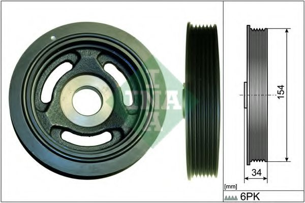 Fulie curea arbore cotit CITROËN C3 Pluriel (HB_) (2003 - 2016) INA 544 0104 10