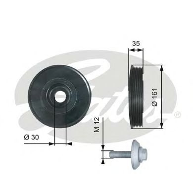 Fulie curea, arbore cotit FORD FOCUS II (DA_) (2004 - 2012) GATES TVD1025A