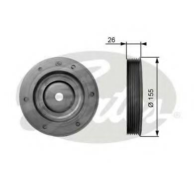Fulie curea, arbore cotit FORD FOCUS II (DA_) (2004 - 2012) GATES TVD1020