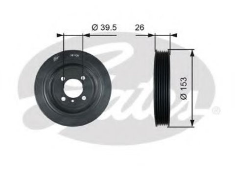 Fulie curea, arbore cotit HYUNDAI TRAJET (FO) (2000 - 2008) GATES TVD1129 piesa NOUA