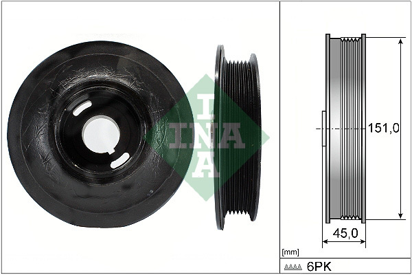 Fulie curea arbore cotit ~ Opel Astra 2.0 f classic hatchback di motorina 82cp/60kw X 20 DTL 1998 1999 2000 ~ 544 0072 10 ~ INA