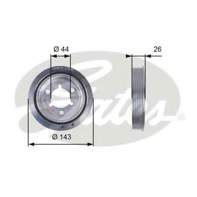 Fulie curea, arbore cotit PEUGEOT 206 CC (2D) (2000 - 2016) GATES TVD1055 piesa NOUA