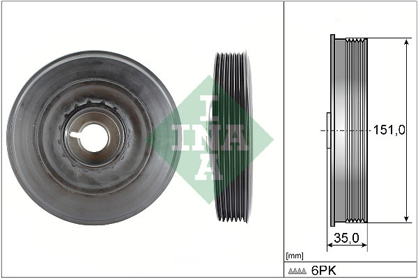 Fulie curea arbore cotit ~ Renault Thalia 1.5 symbol ii [lu1/2] dci motorina 90cp/66kw K9K 834 2009 2010 2011 2012 2013 2014 2015 2016 2017 2018 2019 2020 2021 2022 2023 2024 ~ 544 0090 10 ~ INA