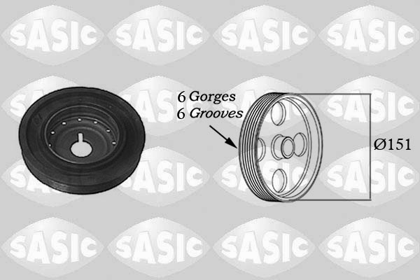 Fulie curea, arbore cotit SASIC 2154011 pentru RENAULT FLUENCE (L3_) 2010 2011 2012 2013 2014 2015 2016 2017 2018 2019