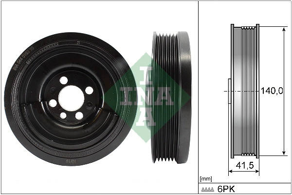 Fulie curea, arbore cotit Schaeffler INA 544016310 se potriveste la VW POLO (9N_, 9A_) 2001 2002 2003 2004 2005 2006 2007 2008 2009