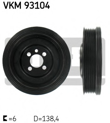 Fulie curea arbore cotit # Vw Golf 1.9 iv [1j1] tdi 4motion motorina 130cp/96kw ASZ 2000 2001 2002 2003 2004 2005 # VKM 93104 # SKF