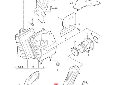 Furtun admisie turbo Audi A4 8E 2006 2007 2.0 TDI BLB OEM 8E0129615J