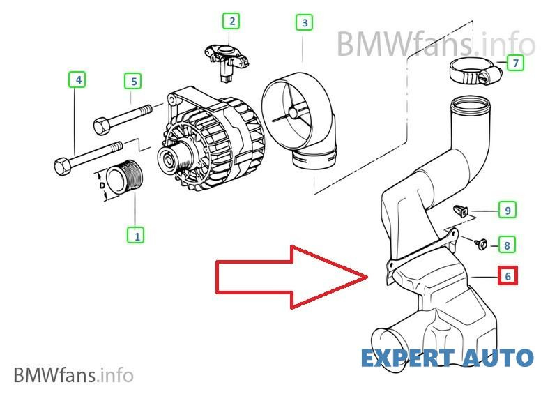 Furtun aer BMW Seria 5 (1995-2003) [E39]