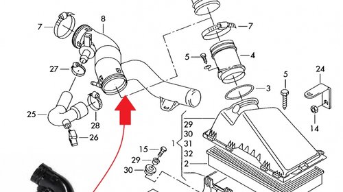 Furtun alimentare aer Audi , Vw , Skoda 