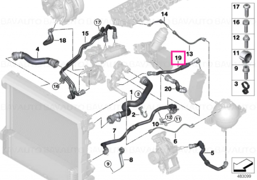 Furtun apa Bmw produs nou original cod piesa 11538