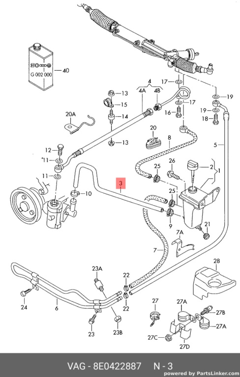 Furtun combustibil AUDI A4 III (8EC, B7)