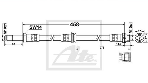 Furtun frana 24 5169-0458 3 ATE pentru B