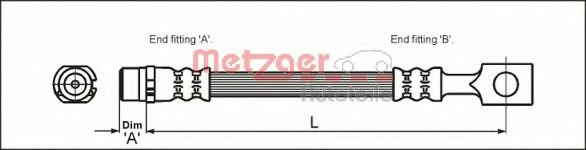 Furtun frana 4112818 METZGER pentru Opel Astra Opel Zafira